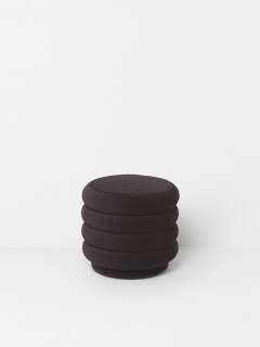 ferm LIVING - Pouf Rund - klein - schokoladenbraun - indoor