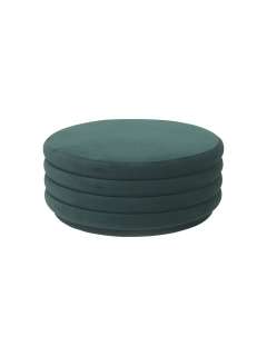 ferm LIVING - Pouf Rund - groß - dunkelgrün - indoor