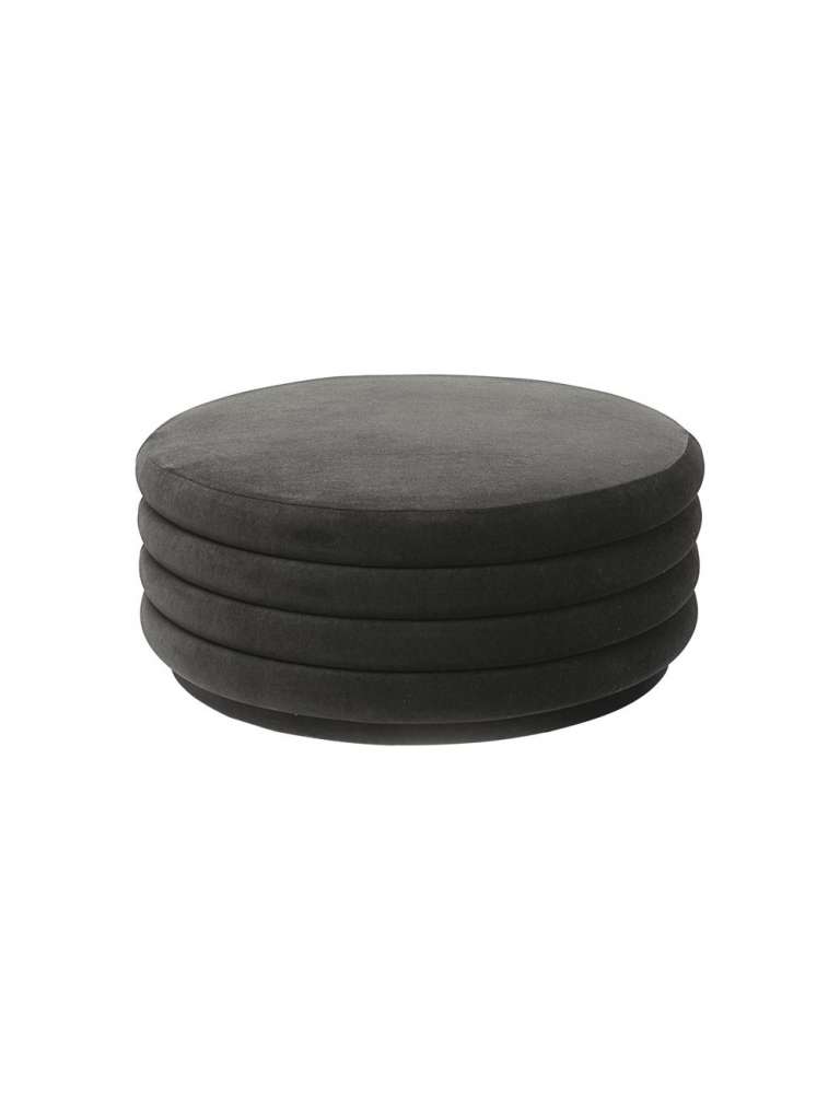 ferm LIVING - Pouf Rund - groß - grau - indoor