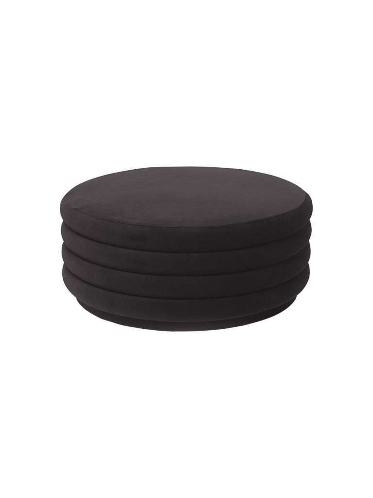 ferm LIVING - Pouf Rund - groß - schokoladenbraun - indoor