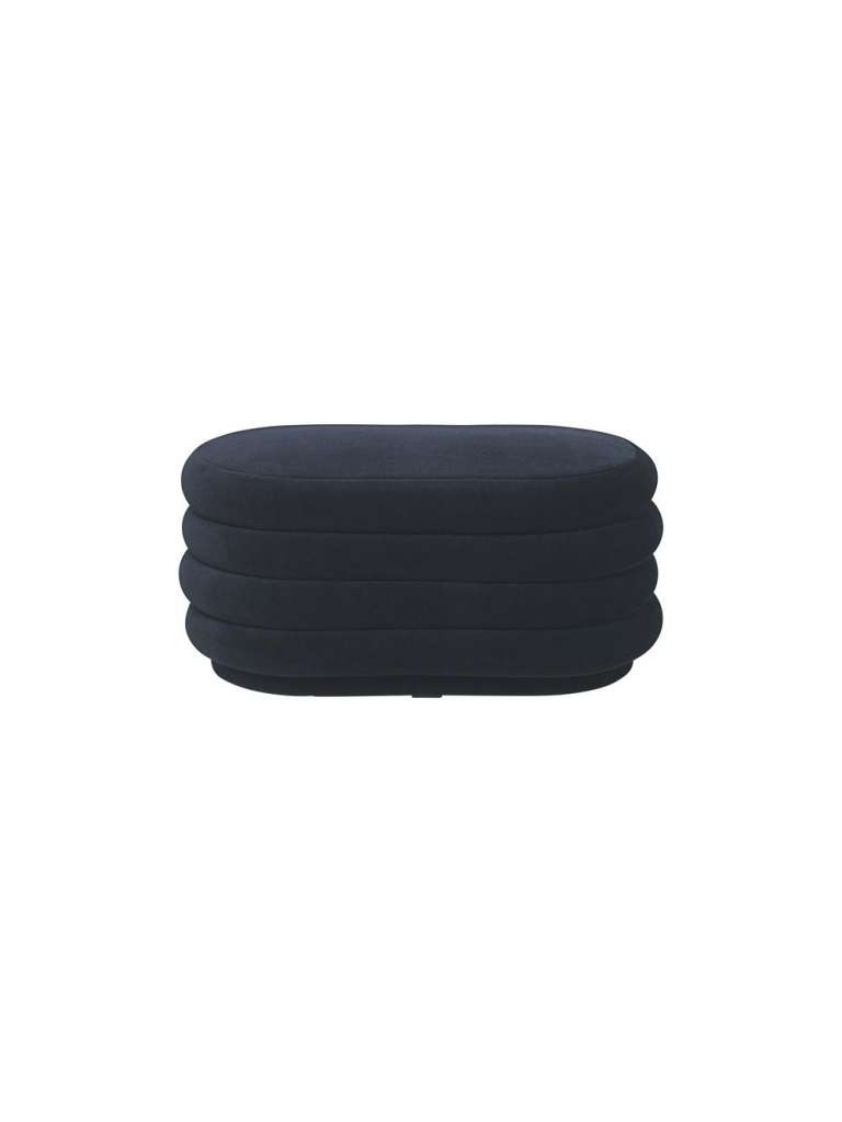 ferm LIVING - Pouf oval - dunkelblau - indoor