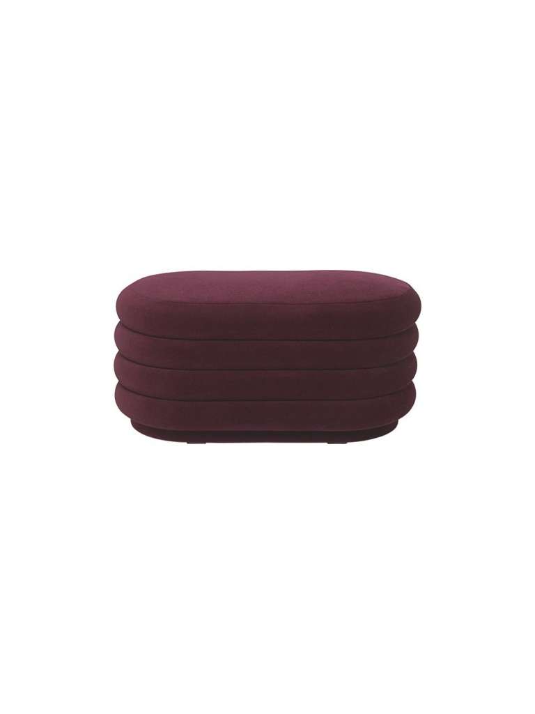 ferm LIVING - Pouf oval - bordeaux - indoor