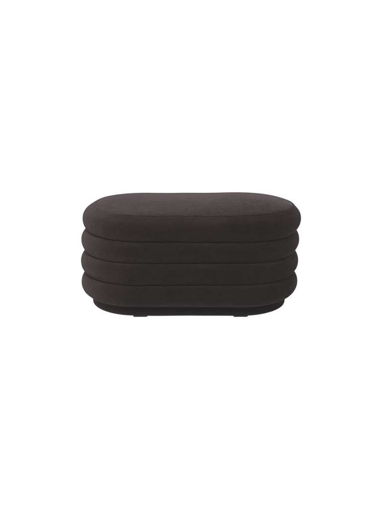 ferm LIVING - Pouf oval - schokoladenbraun - indoor