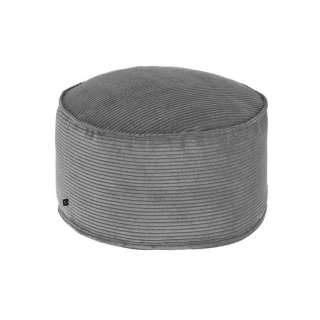 Sitzpouf in Grau Cordstoff