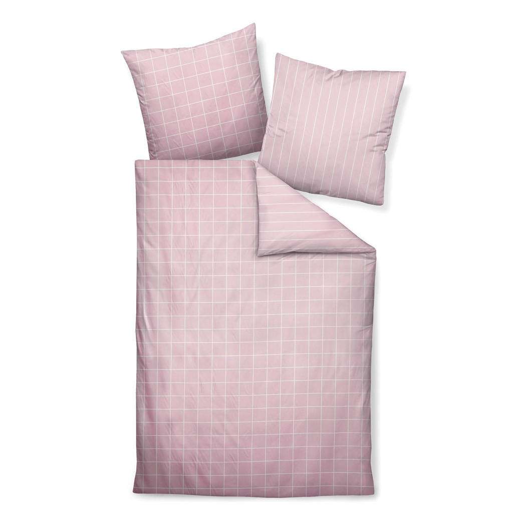 BETTWÄSCHE Makosatin Rosa, Weiß 155/220 cm