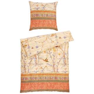 BETTWÄSCHE Makosatin Grün, Beige 155/220 cm