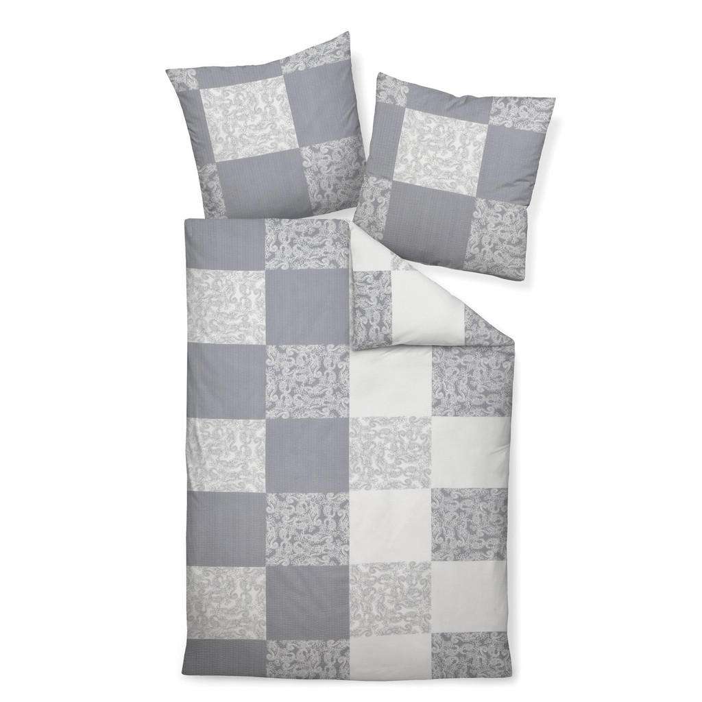 BETTWÄSCHE Seersucker Silberfarben 155/220 cm