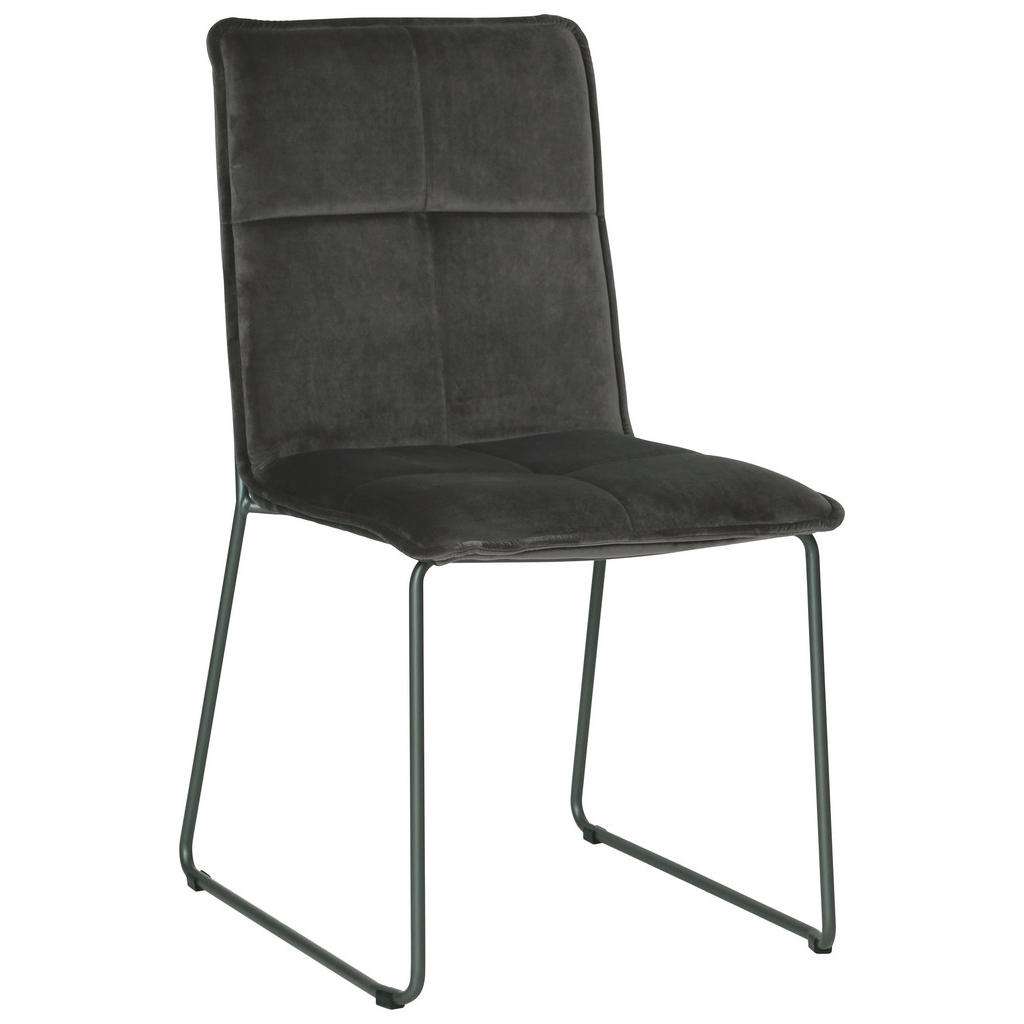 STUHL Samt Grau, Schwarz