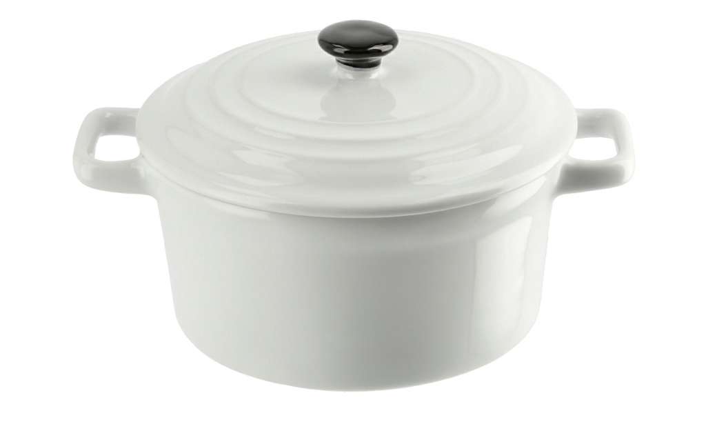 KHG Servier- & Auflaufform mit Deckel ¦ weiß ¦ Steinzeug/Steingut ¦ Maße (cm): H: 8 Ø: 12.5 Küchenzubehör & Helfer > Bratformen & Auflaufformen - Höffner