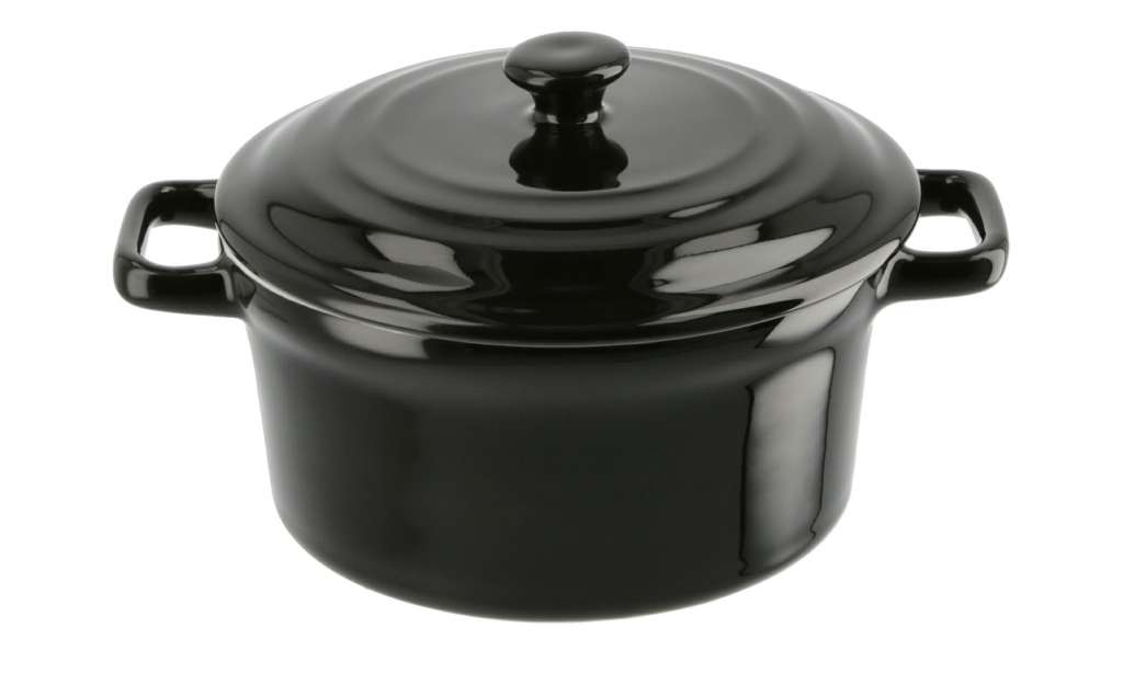 KHG Servier- & Auflaufform mit Deckel ¦ schwarz ¦ Steinzeug/Steingut ¦ Maße (cm): H: 8 Ø: 12.5 Küchenzubehör & Helfer > Bratformen & Auflaufformen - Höffner