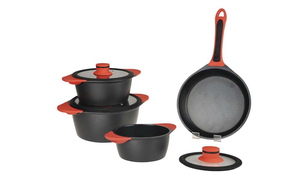 Topfset, 4-teilig  Janus ¦ schwarz ¦ Aluminium-Guss Töpfe & Pfannen & Zubehör > Topf und Pfannen-Sets - Höffner