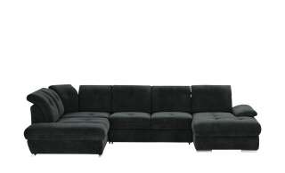 Wohnlandschaft mit Funktion  Gladys ¦ schwarz ¦ Maße (cm): B: 377 T: 197 Polstermöbel > Sofas > Schlafsofas - Höffner