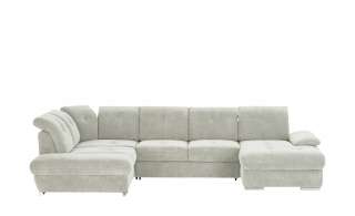 Wohnlandschaft mit Funktion  Gladys ¦ grau ¦ Maße (cm): B: 377 T: 197 Polstermöbel > Sofas > Schlafsofas - Höffner