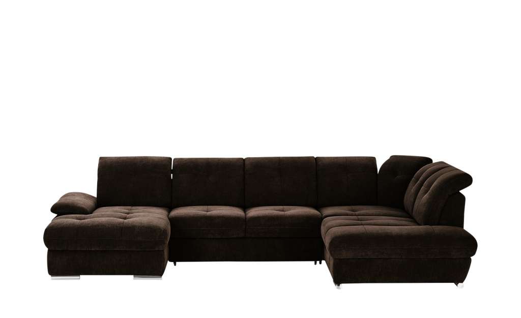 Wohnlandschaft mit Funktion  Gladys ¦ braun ¦ Maße (cm): B: 377 T: 246 Polstermöbel > Sofas > Schlafsofas - Höffner