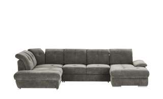 Wohnlandschaft mit Funktion  Gladys ¦ grau ¦ Maße (cm): B: 377 T: 197 Polstermöbel > Sofas > Schlafsofas - Höffner