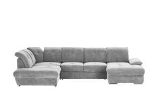 Wohnlandschaft mit Funktion  Gladys ¦ grau ¦ Maße (cm): B: 377 T: 197 Polstermöbel > Sofas > Schlafsofas - Höffner