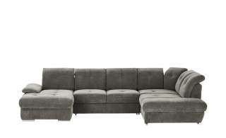 Wohnlandschaft mit Funktion  Gladys ¦ grau ¦ Maße (cm): B: 377 T: 246 Polstermöbel > Sofas > Schlafsofas - Höffner