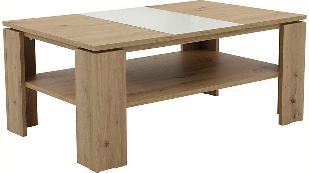 HELA Couchtisch, Mittelplatte schwarz oder weiß