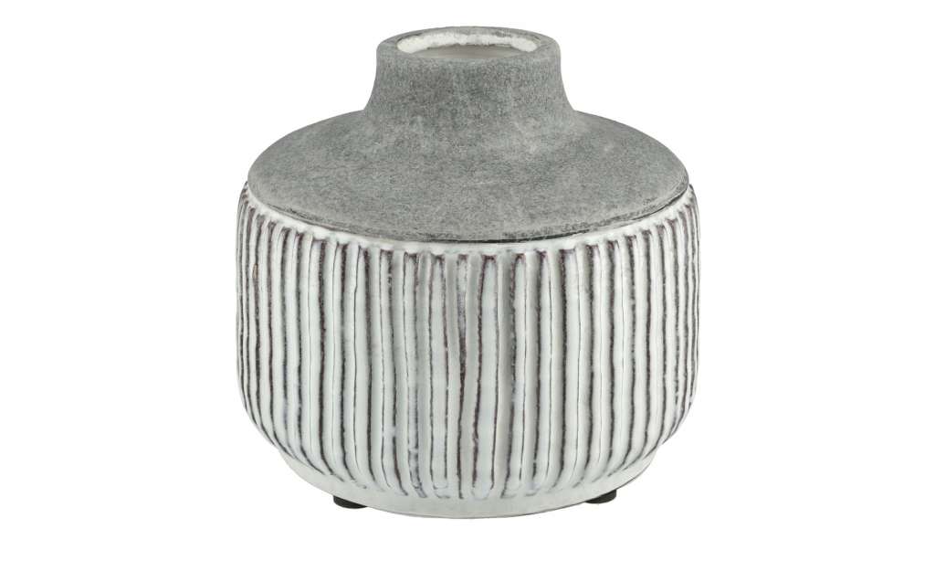 Vase ¦ grau ¦ Steingut ¦ Maße (cm): H: 15,5 Ø: 17 Dekoration > Vasen - Höffner