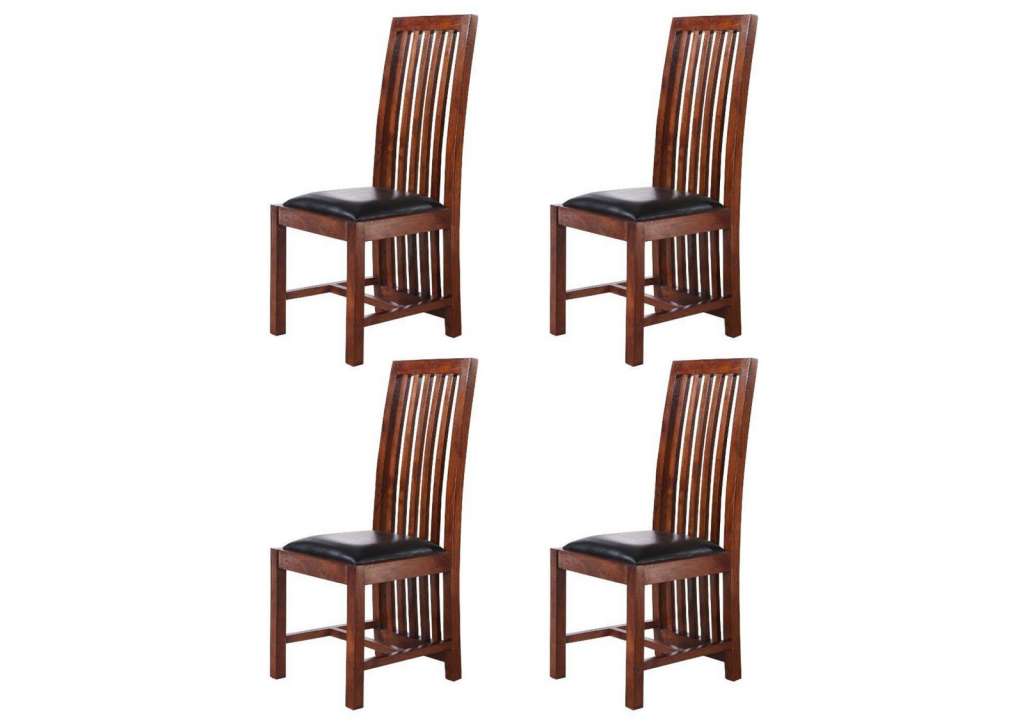 OXFORD Stuhl ZENO #29 4er Set Polster schwarz Akazie nougat
