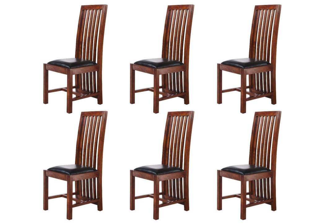 OXFORD Stuhl ZENO #29 6er Set Polster schwarz Akazie nougat