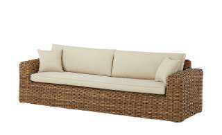 a casa mia Garten-Sofa, 3-Sitzer  Rom ¦ braun ¦ Aluminium pulverbeschichtet/ PE-Geflecht ¦ Maße (cm): B: 270 H: 75 T: 86 Garten > Gartenmöbel > Gartenbänke - Höffner