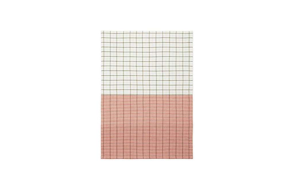 Normann Copenhagen - Ren Geschirrtuch - pale green/spicy orange - stripe grid - indoor