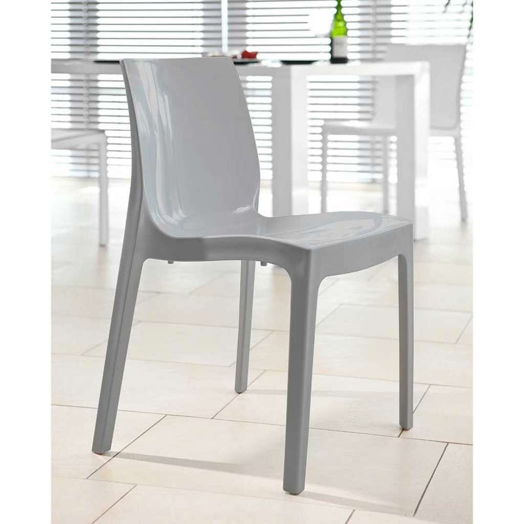 Kunststoff Stuhl in Grau 45 cm Sitzhöhe