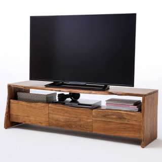 Baumkanten TV Board aus Akazie Massivholz 145 cm breit