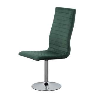 Drehbare Küchenstühle in Dunkelgrün Samt hoher Lehne (4er Set)