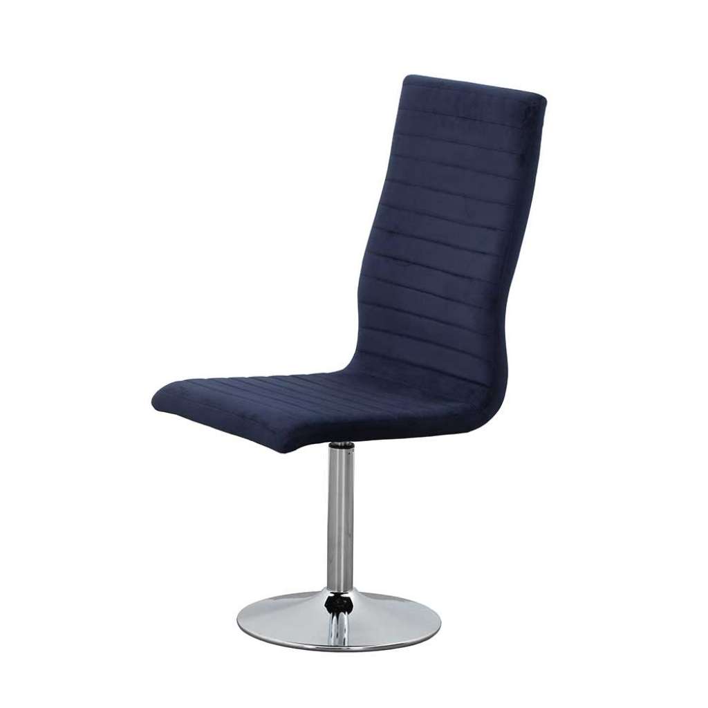 Samt Stühle in Dunkelblau drehbar (4er Set)