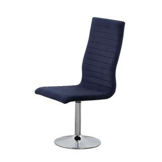 Samt Stühle in Dunkelblau drehbar (4er Set)