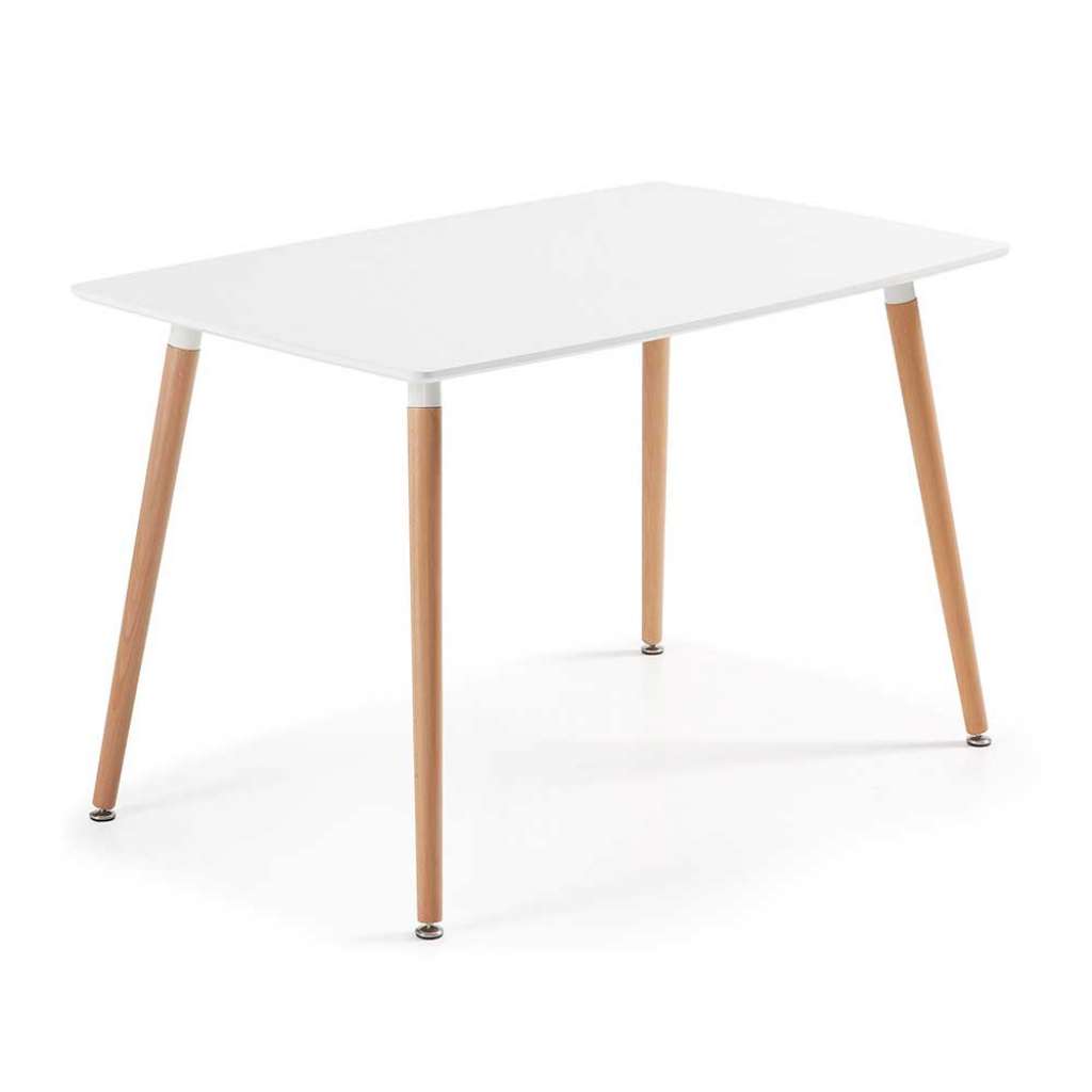 Esszimmer Tisch in Weiß und Buchefarben 120 cm breit