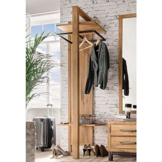 Holzgarderobe aus Wildeiche Massivholz rustikalen Landhausstil