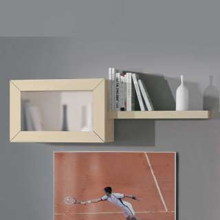 Wandboard und Wandvitrine in Esche hell furniert modern (2-teilig)