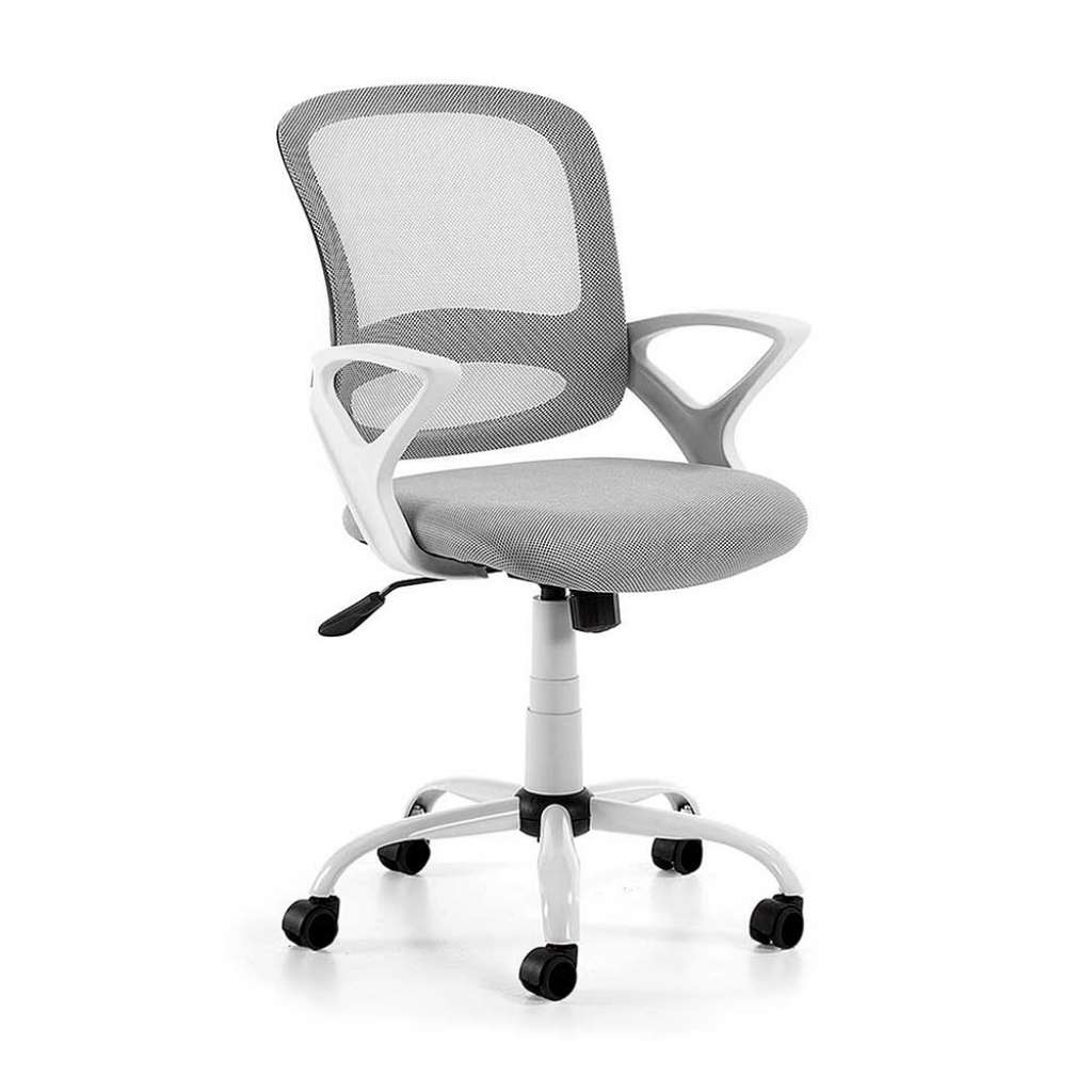 Bürostuhl in Grau und Weiß Mesh