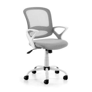 Bürostuhl in Grau und Weiß Mesh