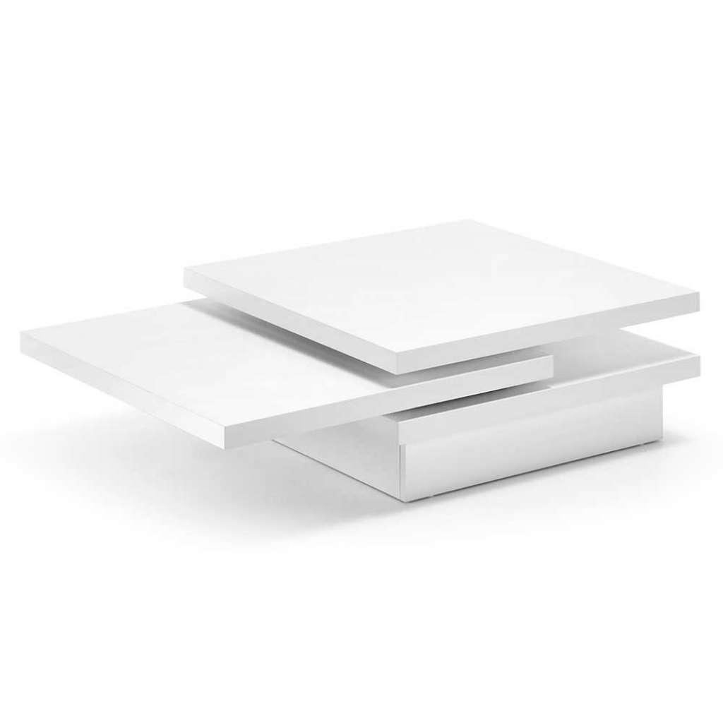 Sofatisch in Weiß schwenkbaren Platten