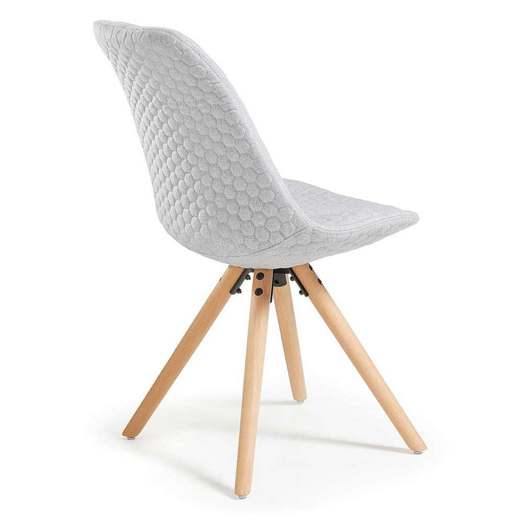 Esstischstühle in Hellgrau Webstoff Skandi Design (4er Set)