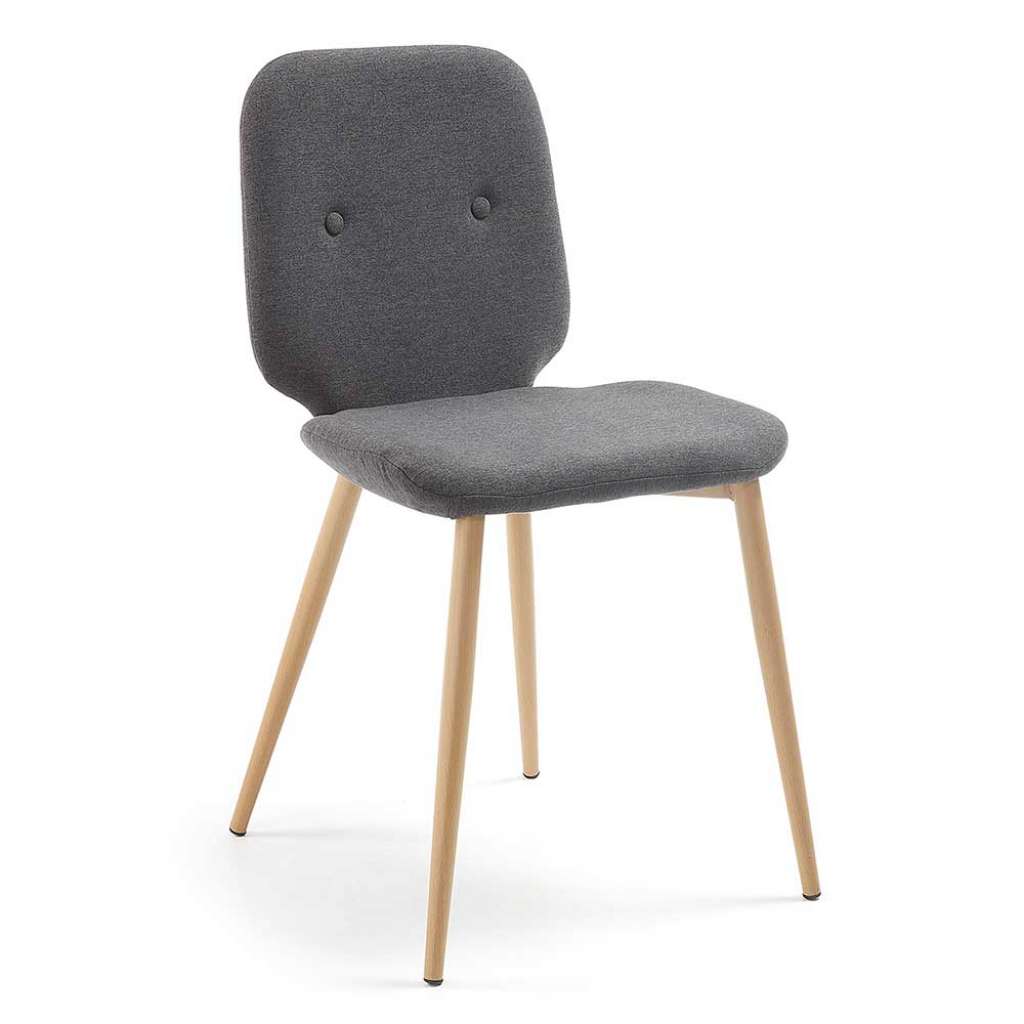 Esstisch Stühle in Dunkelgrau Webstoff Skandi Design (4er Set)