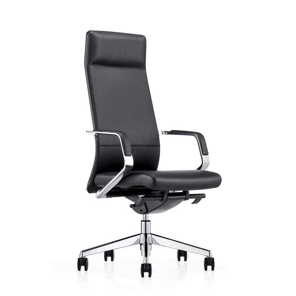 Leder Chefsessel in Schwarz Lendenwirbelstütze