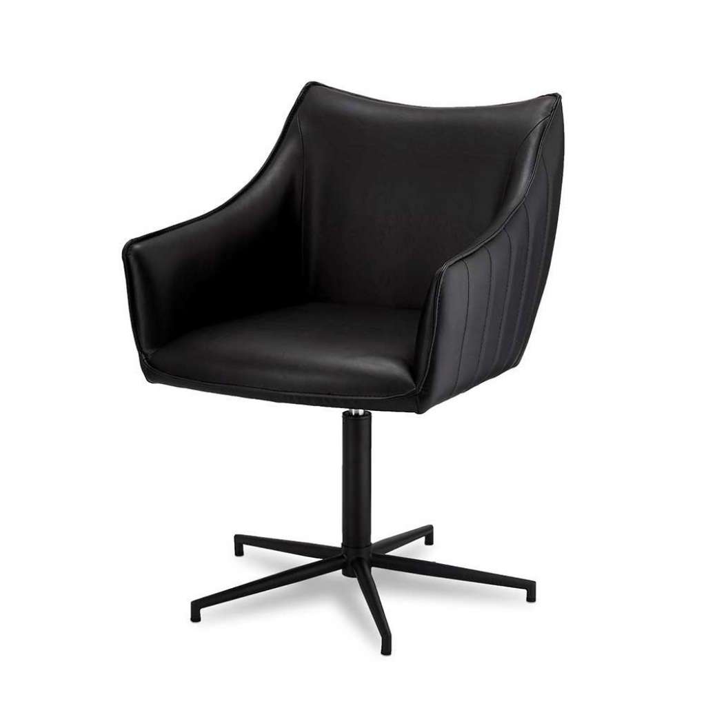 Retro Stühle in Schwarz Kunstleder drehbar (2er Set)