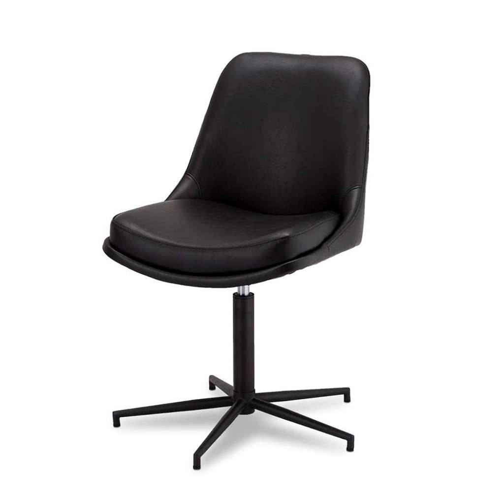 Kunstleder Stühle in Schwarz drehbar (2er Set)