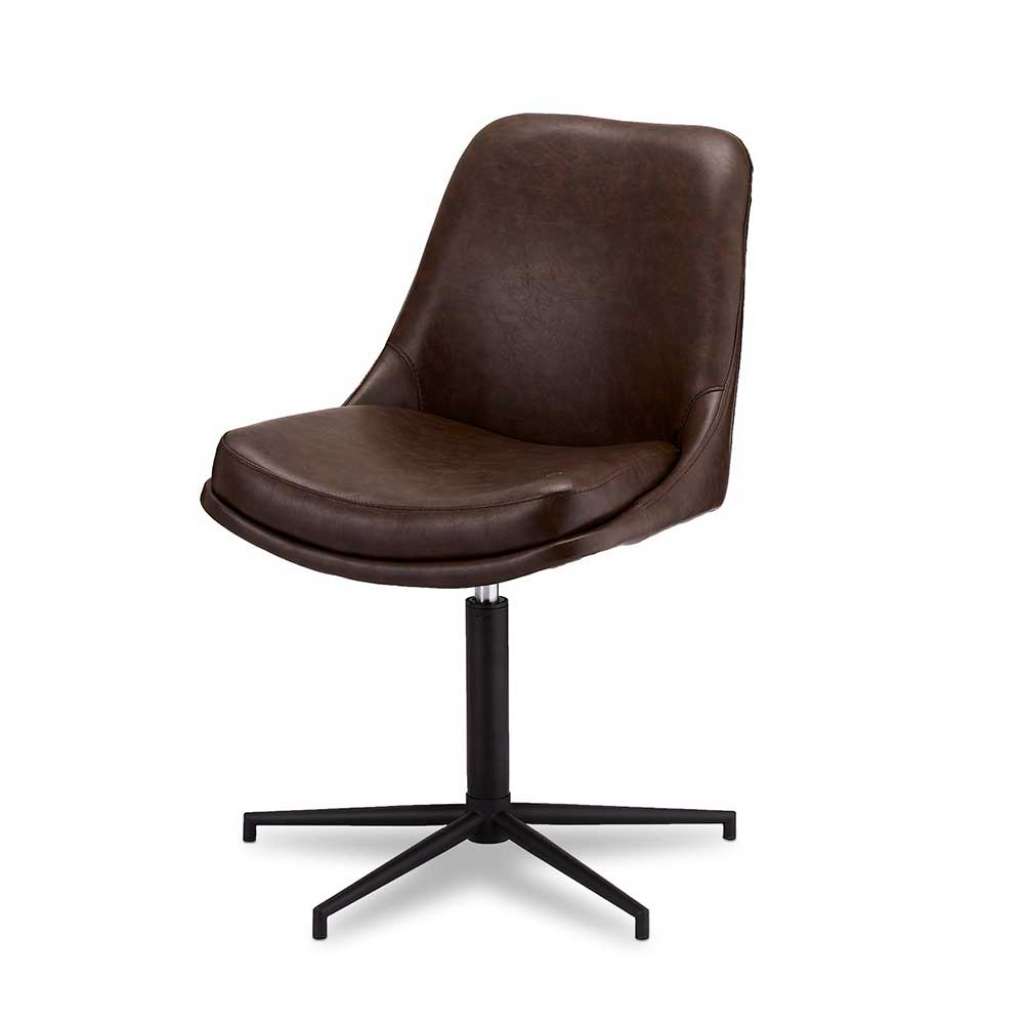 Drehbare Polsterstühle in Dunkelbraun Kunstleder 45 cm Sitztiefe (2er Set)