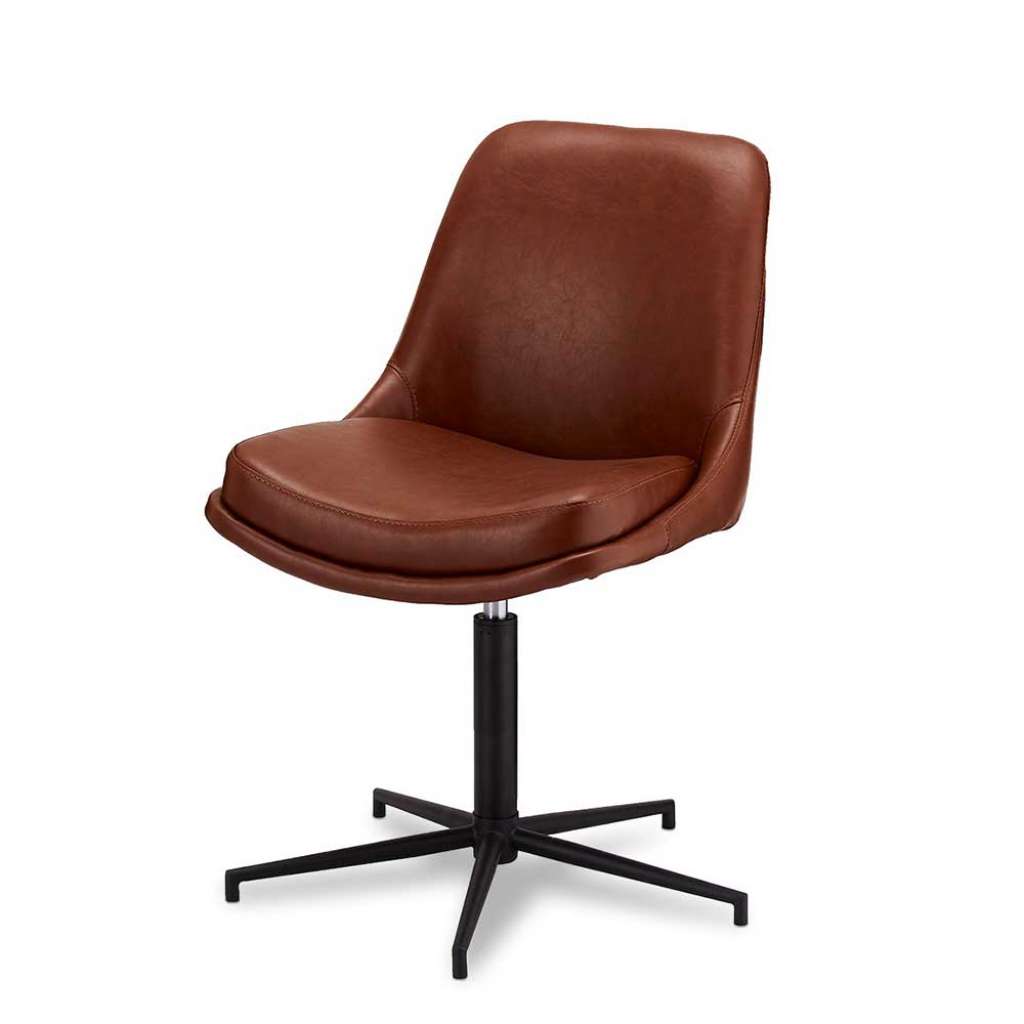 Drehbare Stühle in Cognac Braun Kunstleder modern (2er Set)