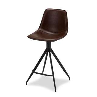 Küchenhocker in Dunkelbraun Kunstleder 70 cm Sitzhöhe (2er Set)