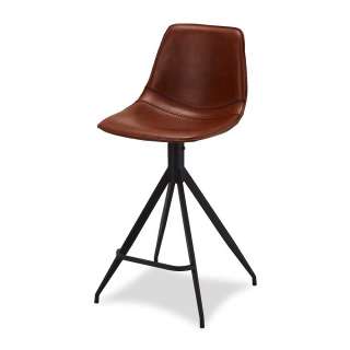 Küchenbarhocker in Cognac Braun Kunstleder 70 cm Sitzhöhe (2er Set)