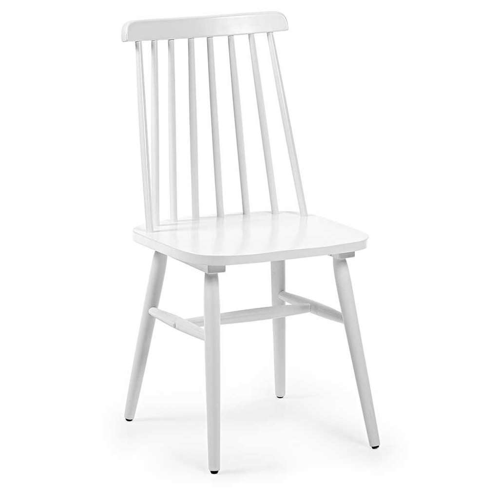 Stühle in Weiß massiv verstrebter Lehne (2er Set)