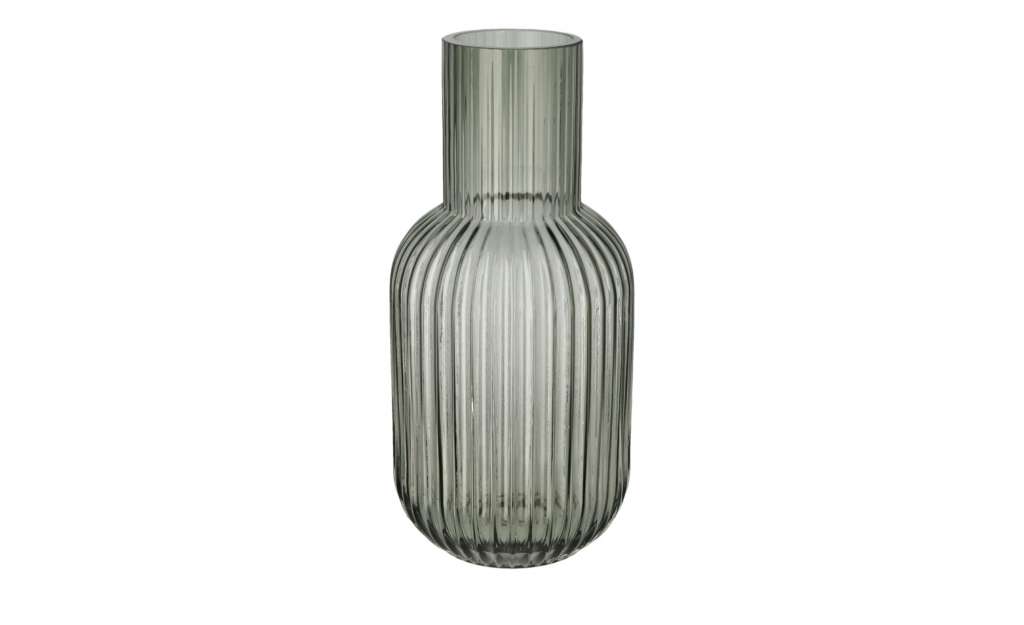 Vase ¦ grau ¦ Glas  ¦ Maße (cm): H: 21 Ø: 9.5 Dekoration > Vasen - Höffner