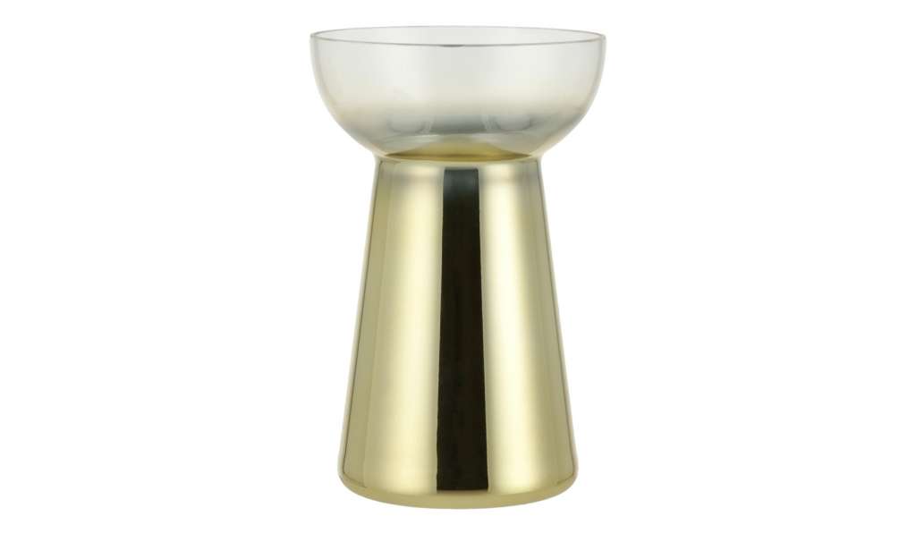 Vase ¦ gold ¦ Glas  ¦ Maße (cm): H: 14,5 Ø: 9.2 Dekoration > Vasen - Höffner